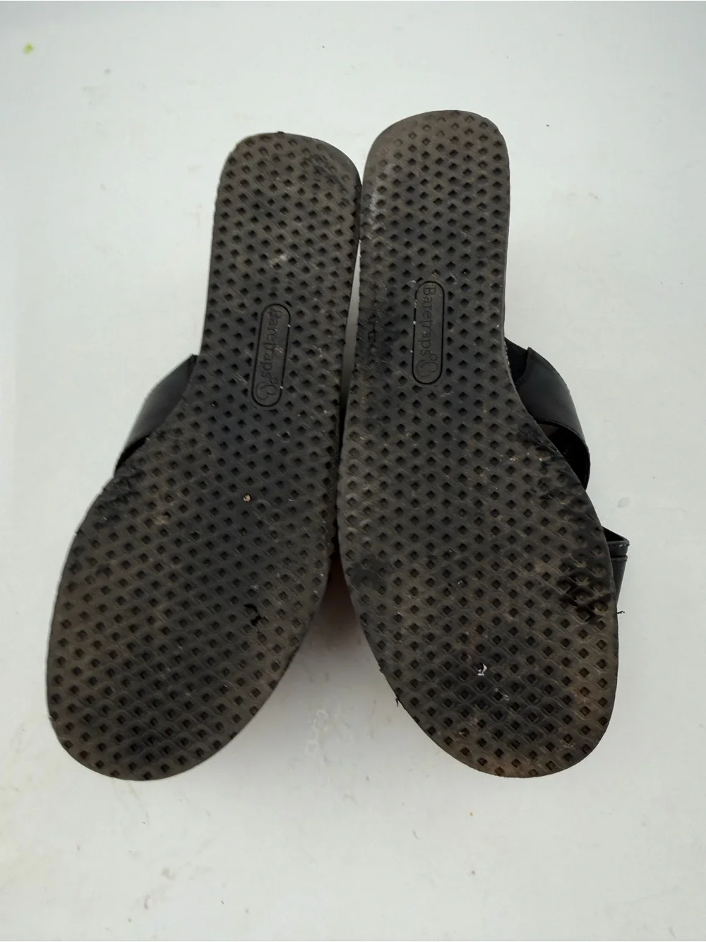 BareTraps Women’s Sydney Black -SZ 7.5- Buckled Cork Platform Wedge Sandals